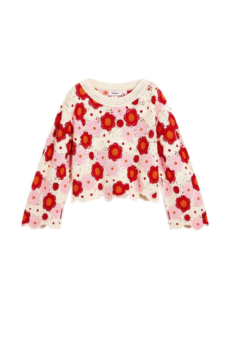 Women's Crochet flower sweater