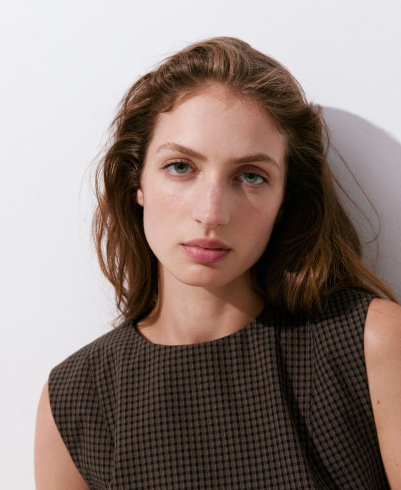 Women's Gingham-Check Cotton Mini Dress