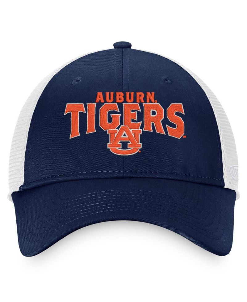 Men's Navy Auburn Tigers Breakout Trucker Snapback Hat