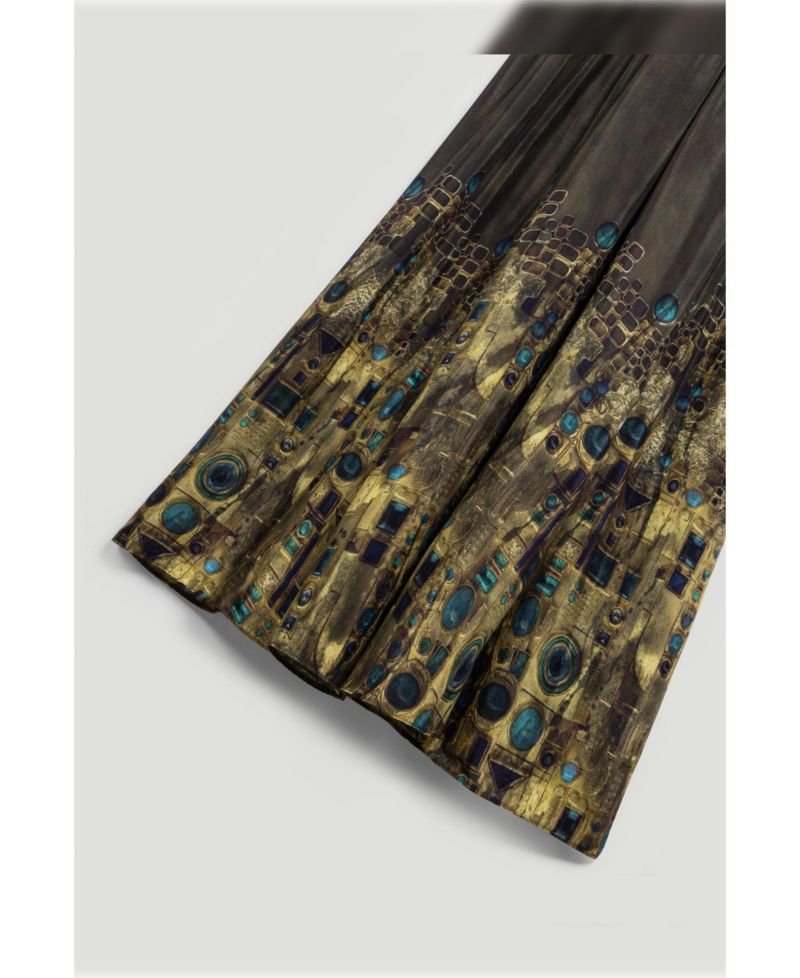 Women's Printed Long Sleeve Maxi Dress
