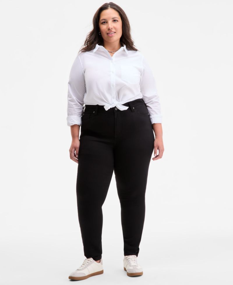Trendy Plus Size Mid-Rise Skinny Jeans