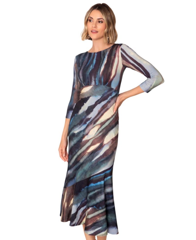 Women's Maxine Asymmetric Midi Boat Neck Dress