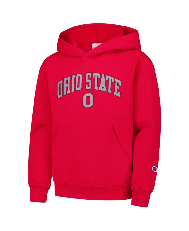 Big Boys and Girls Scarlet Ohio State Buckeyes Campus Pullover Hoodie
