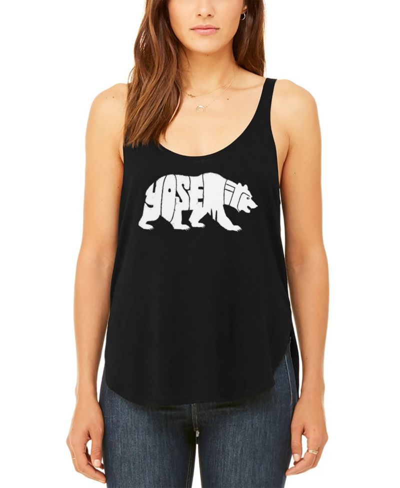 Women's Yosemite Bear Premium Word Art Flowy Tank Top
