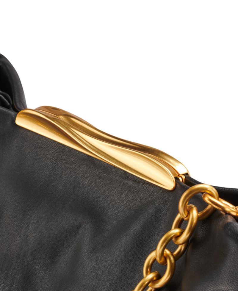 Poplin Extra-Large Leather Clutch Handbag