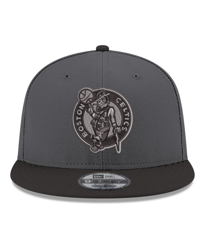 Men's Gray/Black Boston Celtics Logo 2-Tone 9FIFTY Snapback Hat