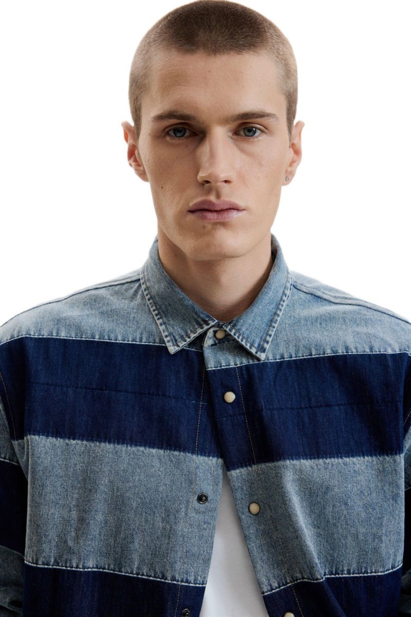 Men's Striped denim shirt