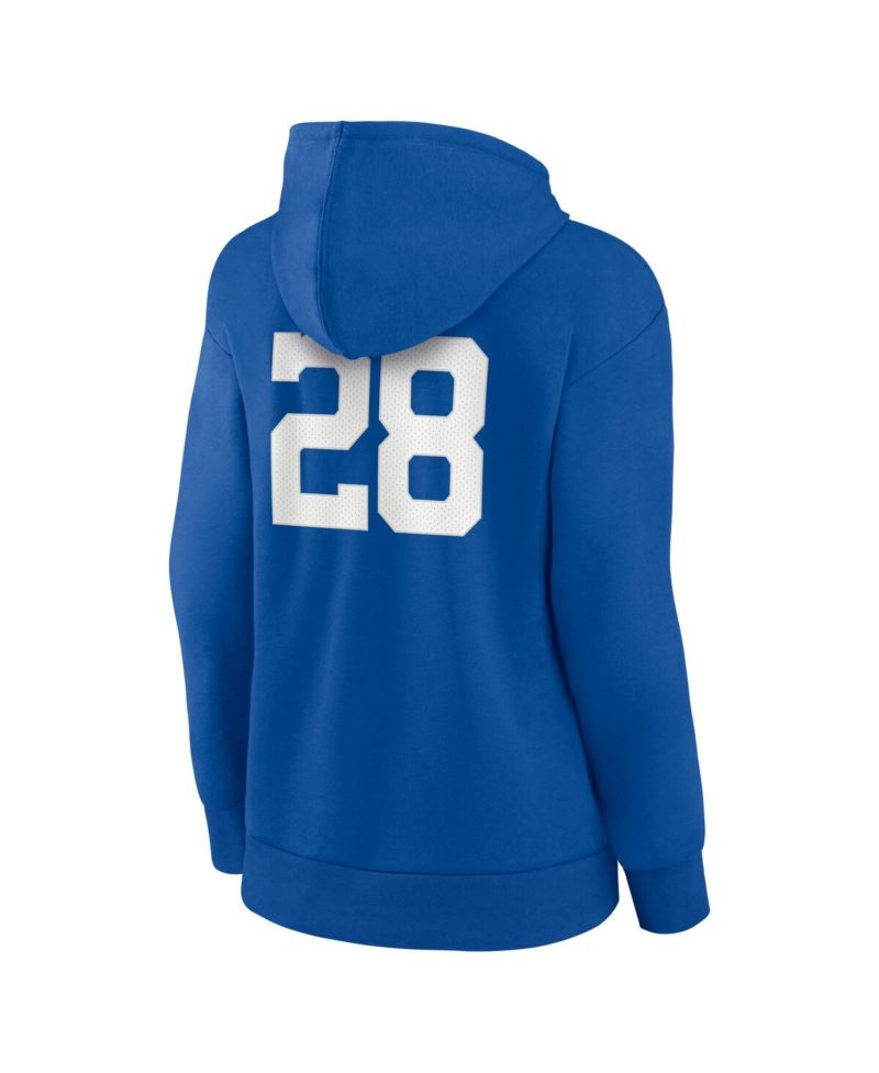 Women's Jonathan Taylor Royal Indianapolis Colts Player Icon Name & Number V-Neck Pullover Hoodie
