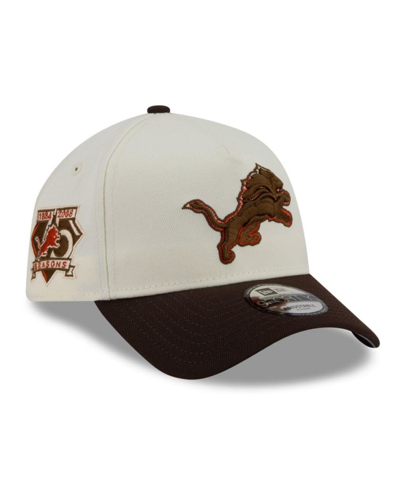 Men's Cream/Brown Detroit Lions Pumpkin Spice A-Frame 9FORTY Adjustable Hat