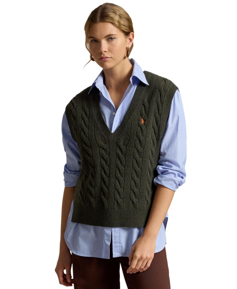 Women's Sleeveless V-Neck Wool-Cashmere Sweater Vest