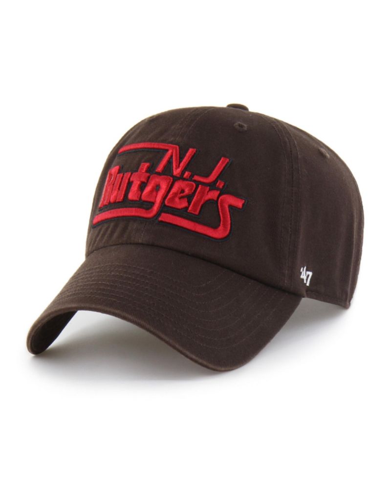Men's '47 Brown Rutgers Scarlet Knights Vault Clean Up Adjustable Hat