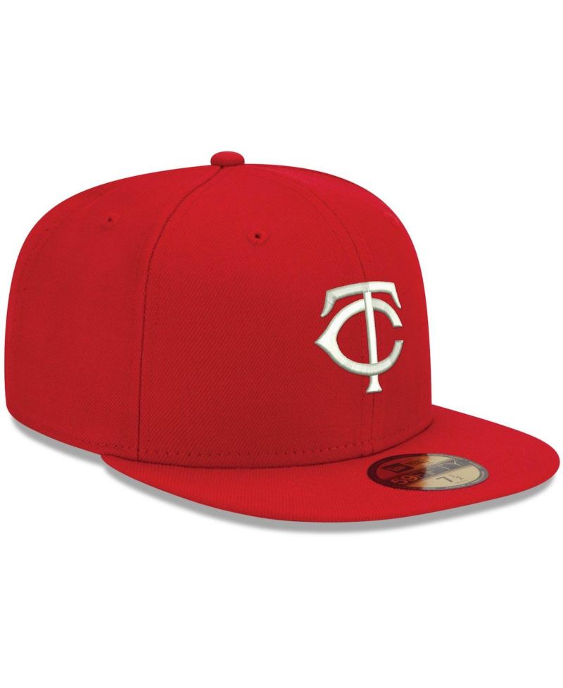 Men's Red Minnesota Twins Logo White 59FIFTY Fitted Hat