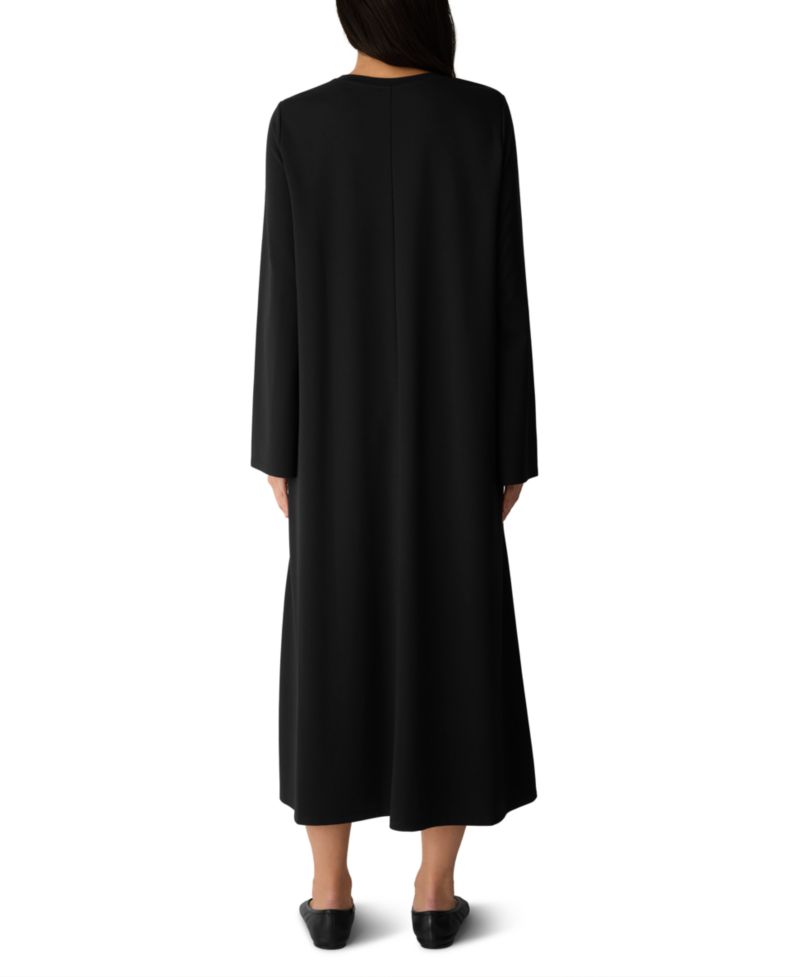 Extra-Fine Ponte Long-Sleeve Midi Crewneck Dress