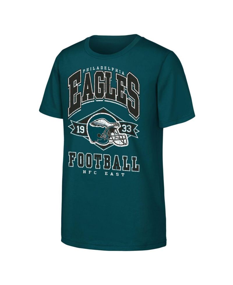 Big Boys and Girls Midnight Green Philadelphia Eagles Kick Off T-Shirt