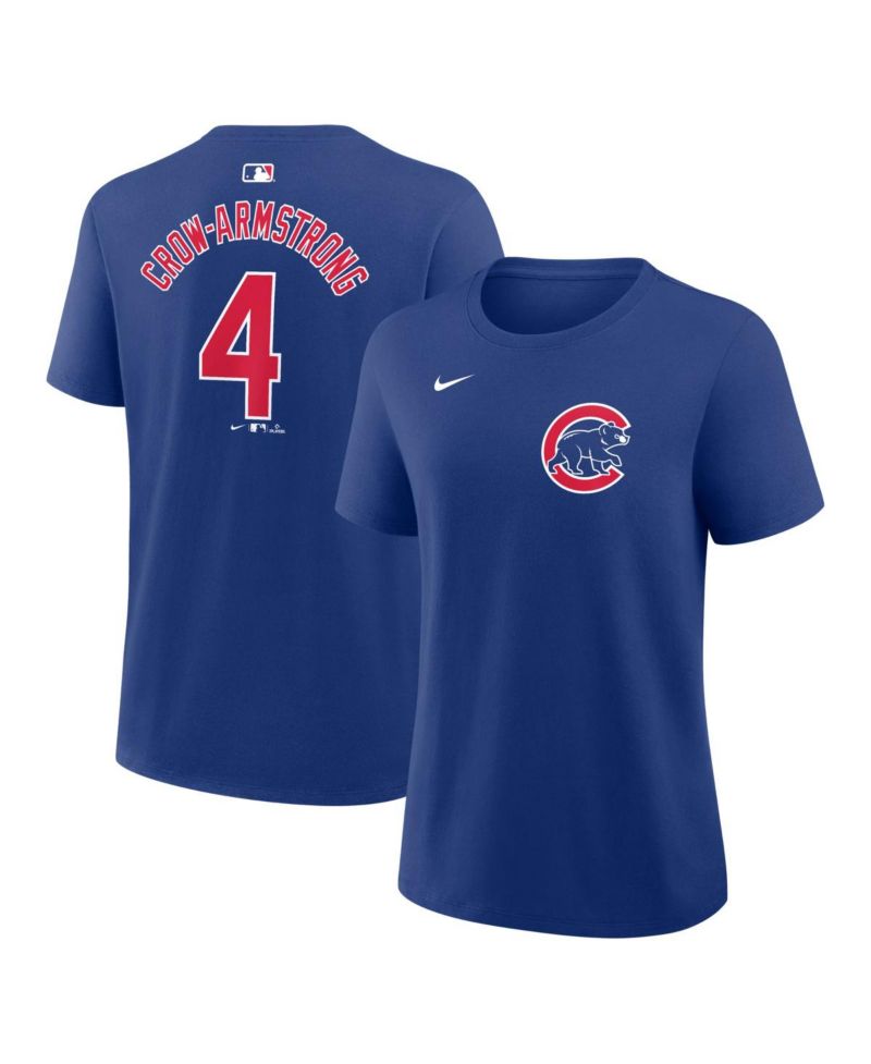 Women's Pete Crow-Armstrong Royal Chicago Cubs Name and Number T-Shirt