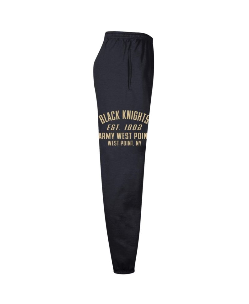Men's Black Army Black Knights Powerblend Banded Fleece Sweatpants