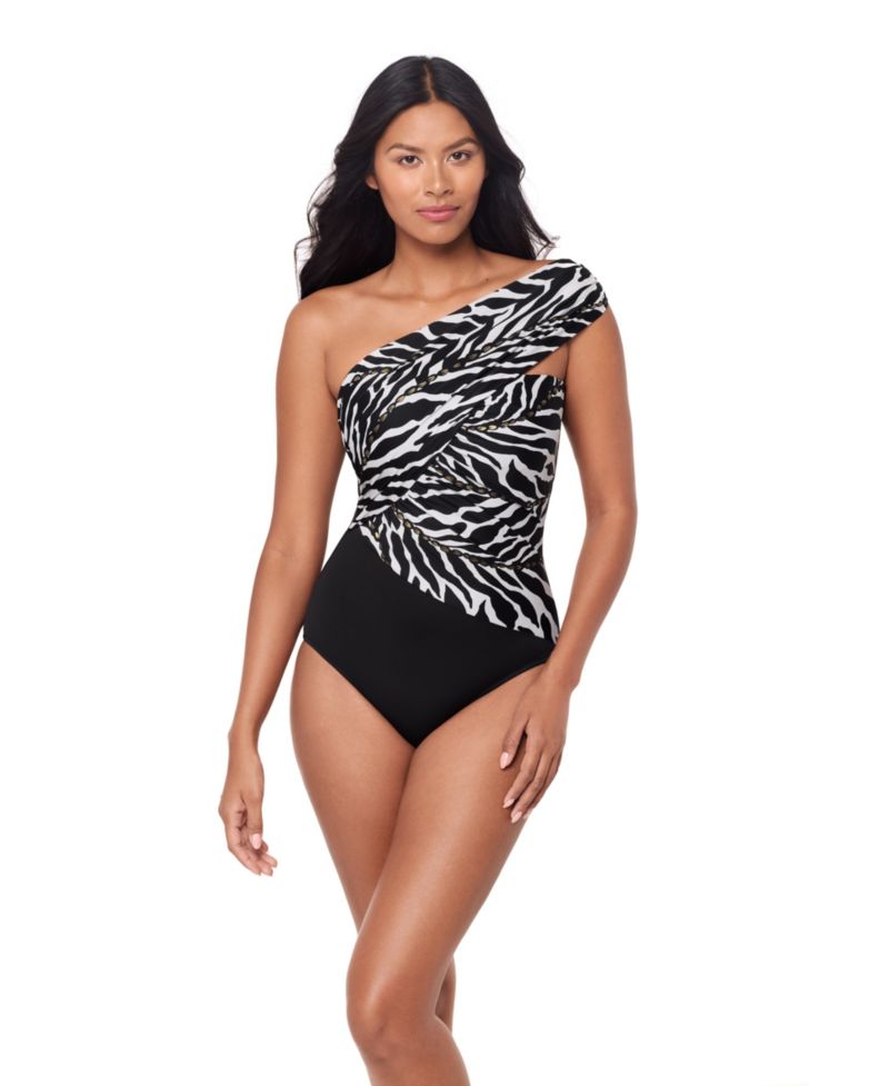 Women's Sand Tracks Goddess Underwire Bandeau Neck One-Piece Swimsuit