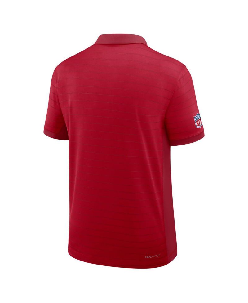 Men's Scarlet San Francisco 49ers Sideline Victory Stripe Performance Polo Shirt