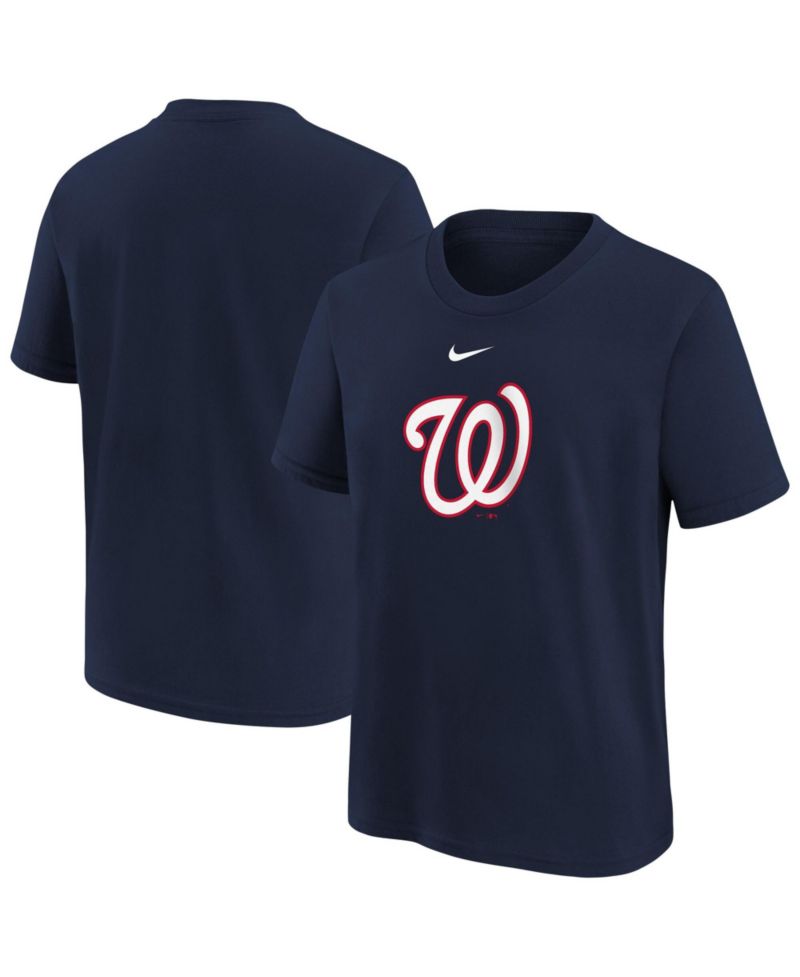 Big Boys and Girls Navy Washington Nationals Large Logo T-Shirt