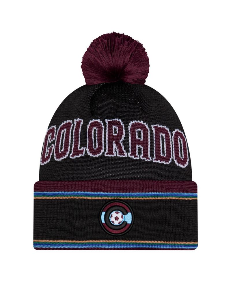 Men's Black Colorado Rapids 2026 Jersey Hook Cuffed Knit Hat with Pom