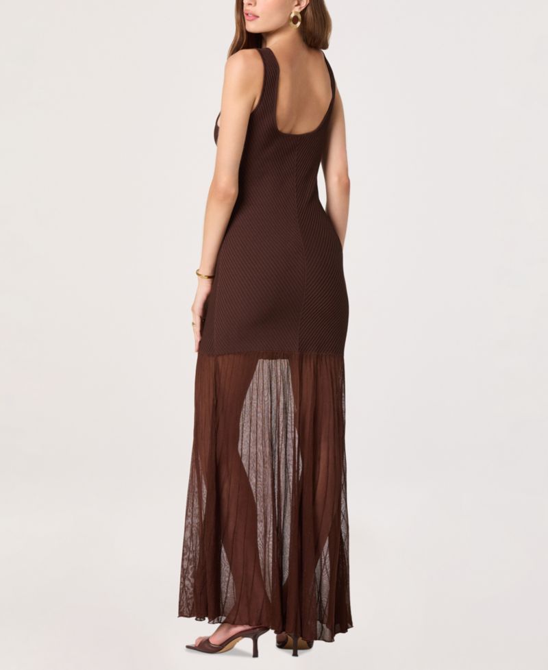 Women's Drop-Waist Scoop Neck Maxi Dress