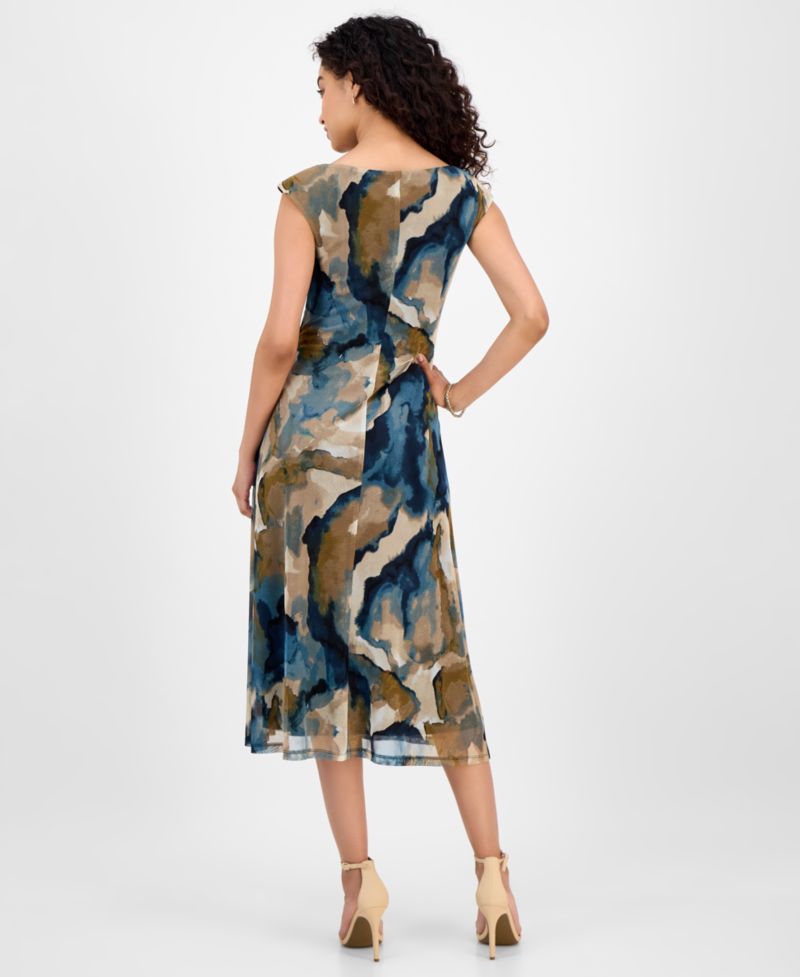Women's Mesh Cap-Sleeve Dress