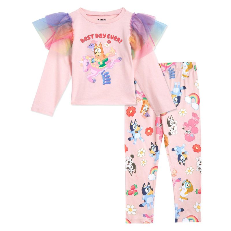 Girls' Tee and Tulle Leggings Set