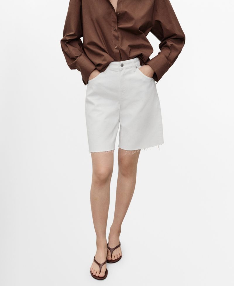 Women's Frayed Hem Denim Shorts