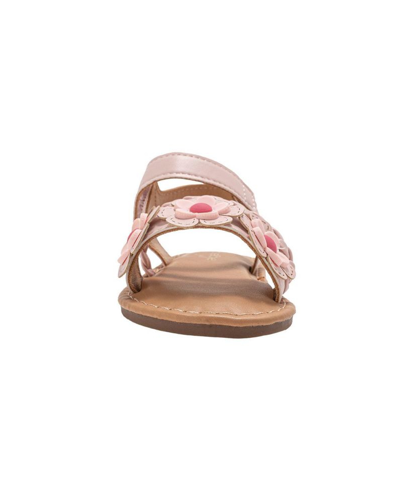 Big Girls Girl's Fashion Sandals – Dressy Shoes with Braided Detail and Flower Applique