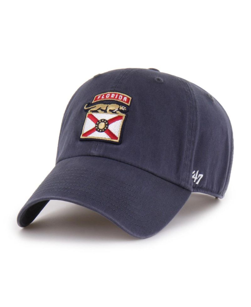 Men's Navy Florida Panthers Alternate Logo Clean Up Adjustable Hat