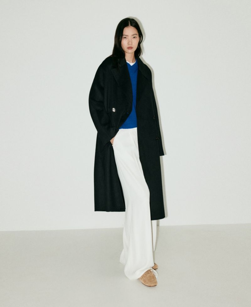 Women's Handmade Wool-Blend Double-Breasted Coat