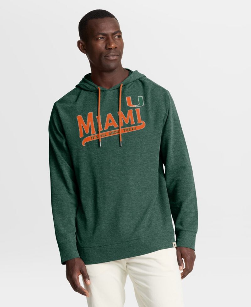 Men's Green Miami Hurricanes Hometown Premium Huddle Up Long Sleeve Hoodie T-Shirt