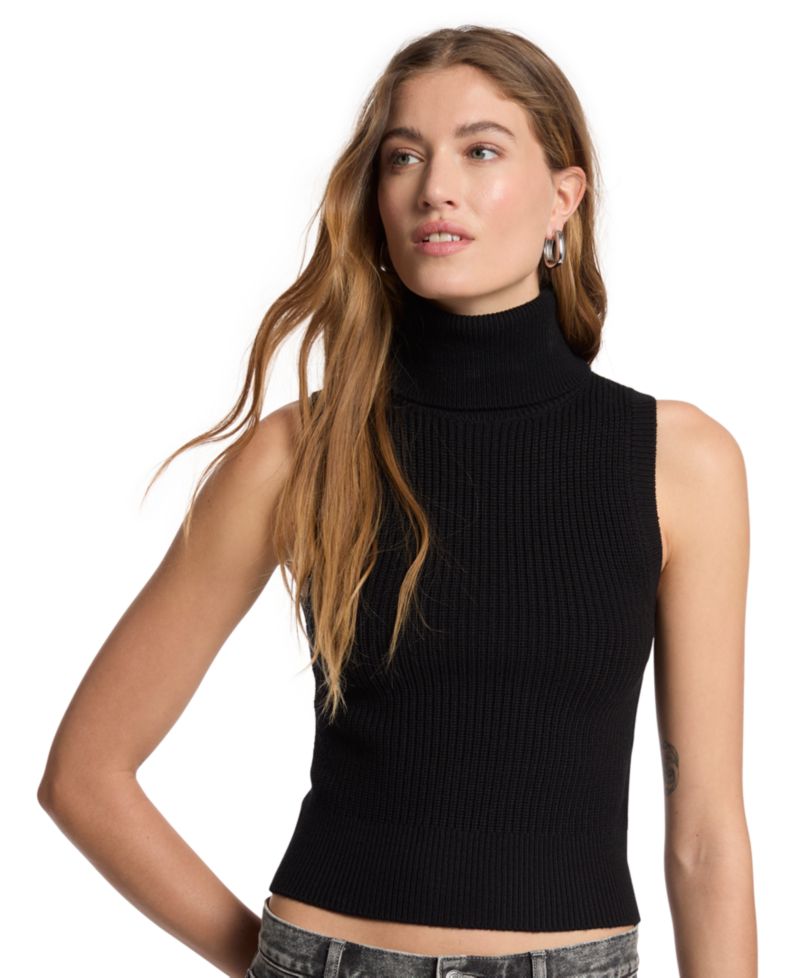 Women's Merino Wool Sleeveless Turtleneck Sweater Vest