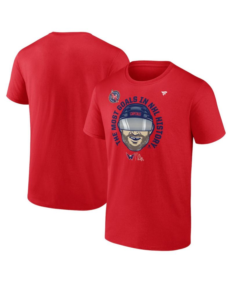 Men's Alexander Ovechkin Athletic Red Washington Capitals NHL All-Time Leading Goal Scorer Caricature T-Shirt