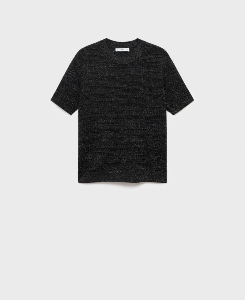 Women's Short-Sleeved Lurex Sweater