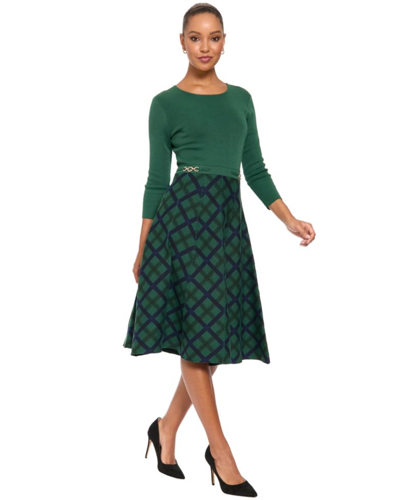 Women's A-Line Midi Sweater Dress