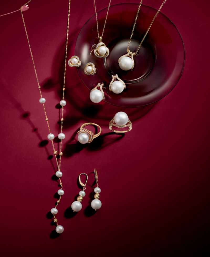 EFFY® Cultured Freshwater Pearl (5, 6, & 7mm) Lariat Necklace in 14k Gold