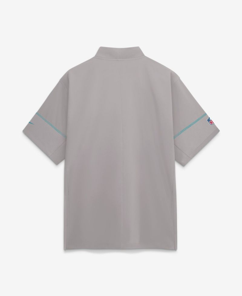 Men's Gray Miami Dolphins Sideline Short Sleeve Quarter-Zip Coaches Jacket