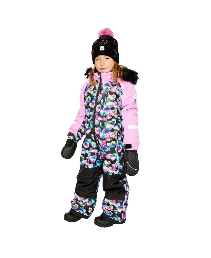 Little and Big Girl ( 6 to 14 )One Piece Play Snowsuit Heart Print