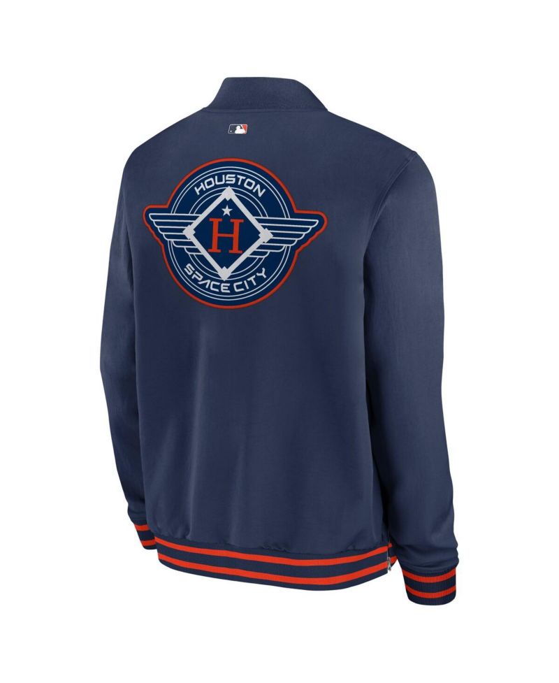 Men's Navy Houston Astros 2025 City Connect Authentic Collection Full-Zip Bomber Jacket