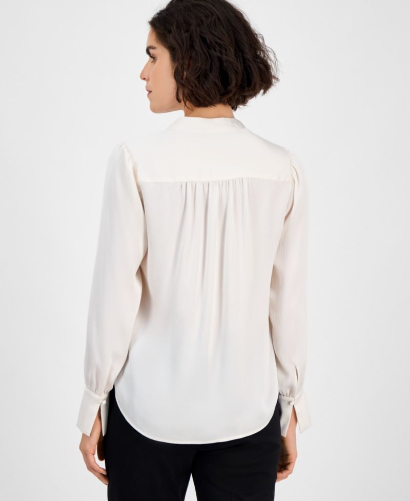 Petite Split-Neck Blouse