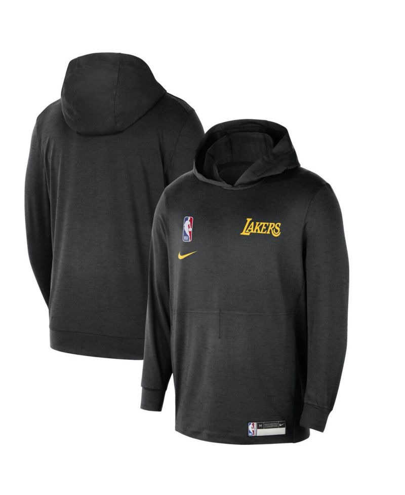 Men's Black Los Angeles Lakers 2024/25 On-Court Authentic Practice Yoga Restore Lightweight Pullover Hoodie