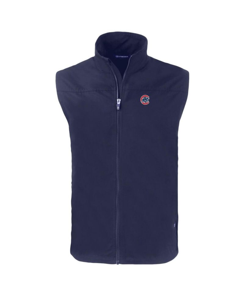 Men's Navy Chicago Cubs Big & Tall Charter Eco Full-Zip Vest