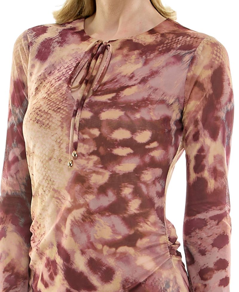 Juniors' Mesh Animal Print Mini Dress