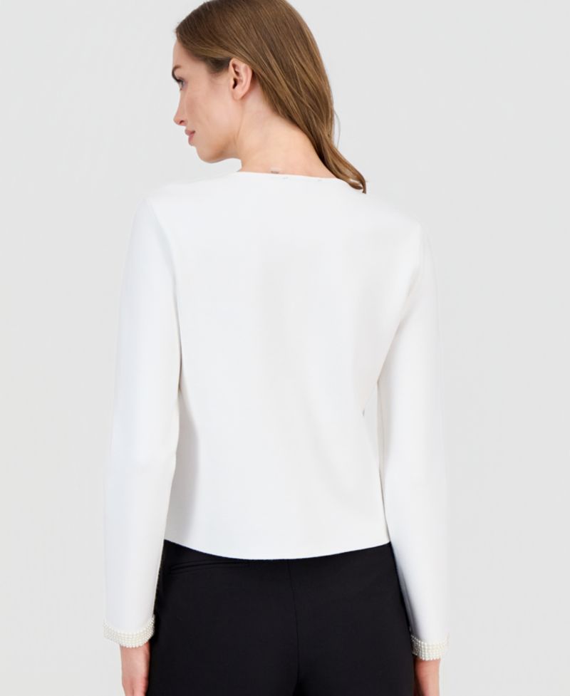 Women's Embellished Pearl-Trim Cardigan