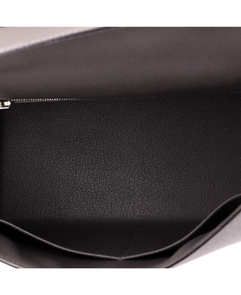 Pre-Owned Hermes Kelly 28 Handbag Grey Epsom with Palladium Hardware