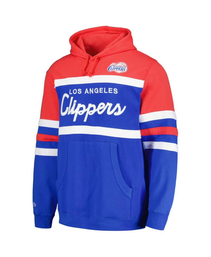Men's Royal/Red LA Clippers Head Coach Pullover Hoodie