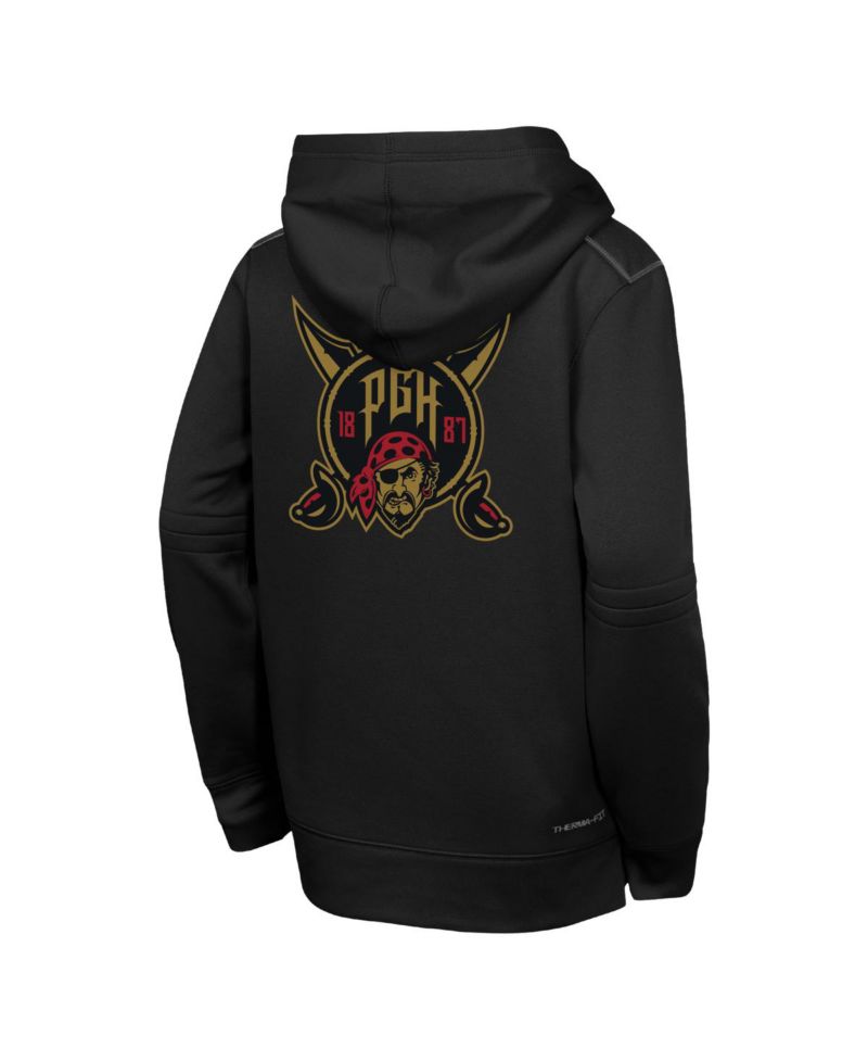 Big Boys and Girls Black Pittsburgh Pirates 2026 City Connect Authentic Collection Therma-FIT Hoodie