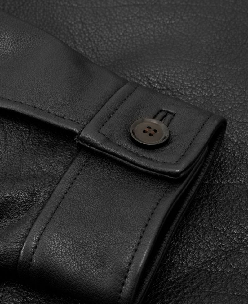 Men's Ortega Regular-Fit Zip-Through Leather Jacket