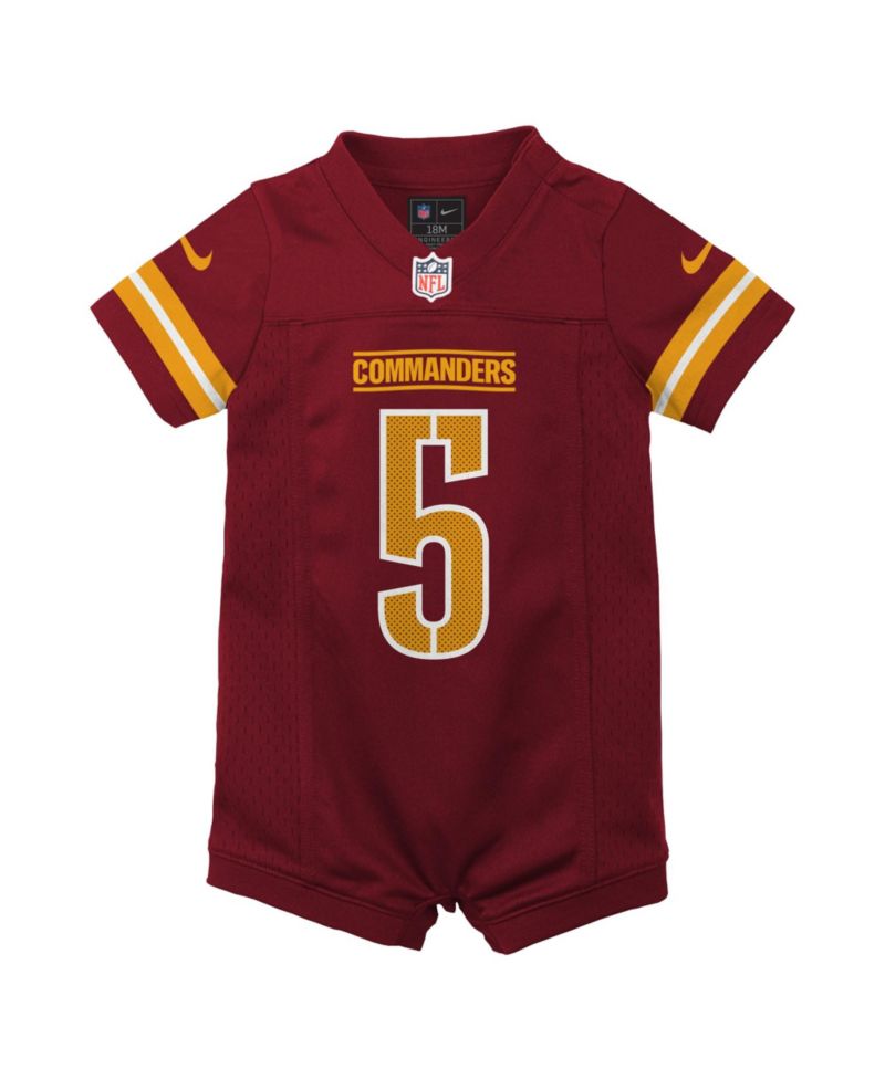 Baby Boys and Girls Jayden Daniels Washington Commanders Short-Sleeve Rib-Knit Romper